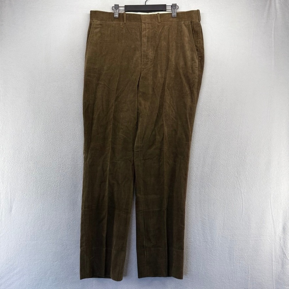 Ralph Lauren Pants Mens 38x34 Brown Corduroy Straight Deadstock Preppy Vintage